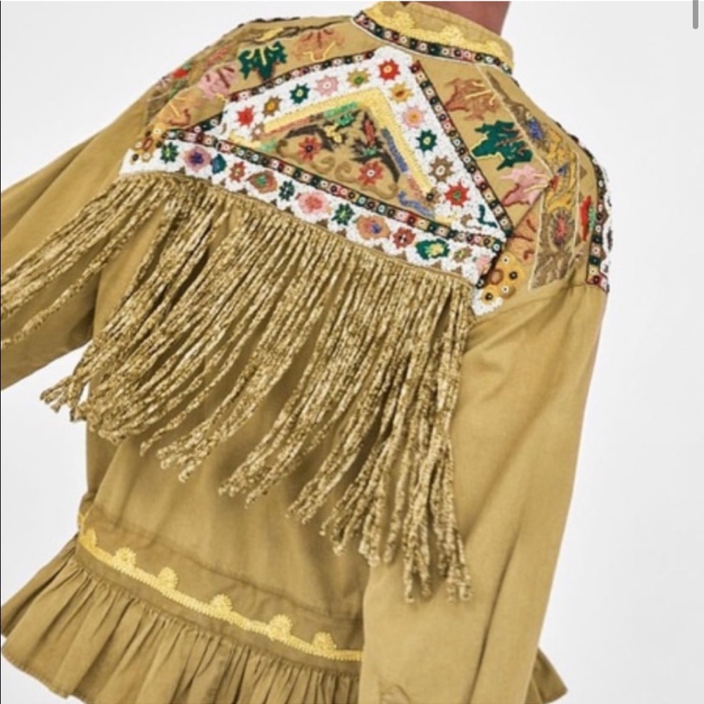 Zara Fringe Beaded Jacket